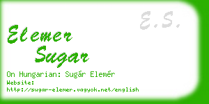 elemer sugar business card