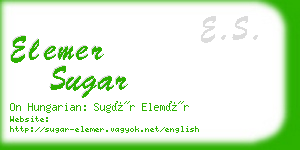 elemer sugar business card